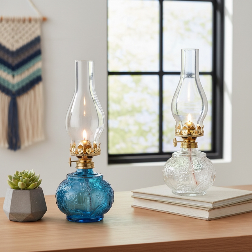 Brilagi - Lampe à pétrole MERLIN transparente