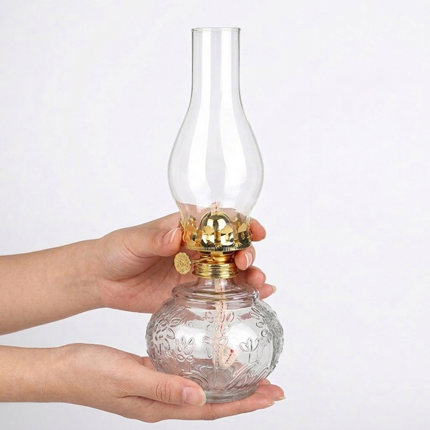 Brilagi - Lampe à pétrole MERLIN transparente