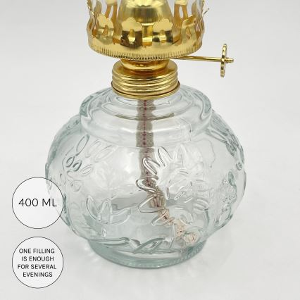 Brilagi - Lampe à pétrole MERLIN transparente