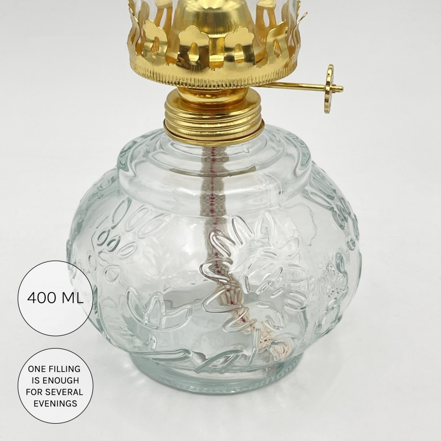 Brilagi - Lampe à pétrole MERLIN transparente