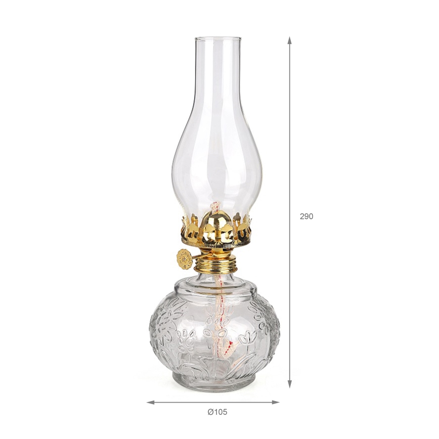 Brilagi - Lampe à pétrole MERLIN transparente