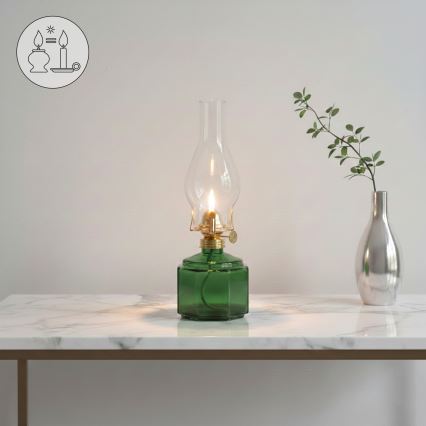 Brilagi - Lampe à pétrole MERLIN verte