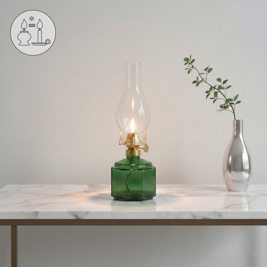 Brilagi - Lampe à pétrole MERLIN verte