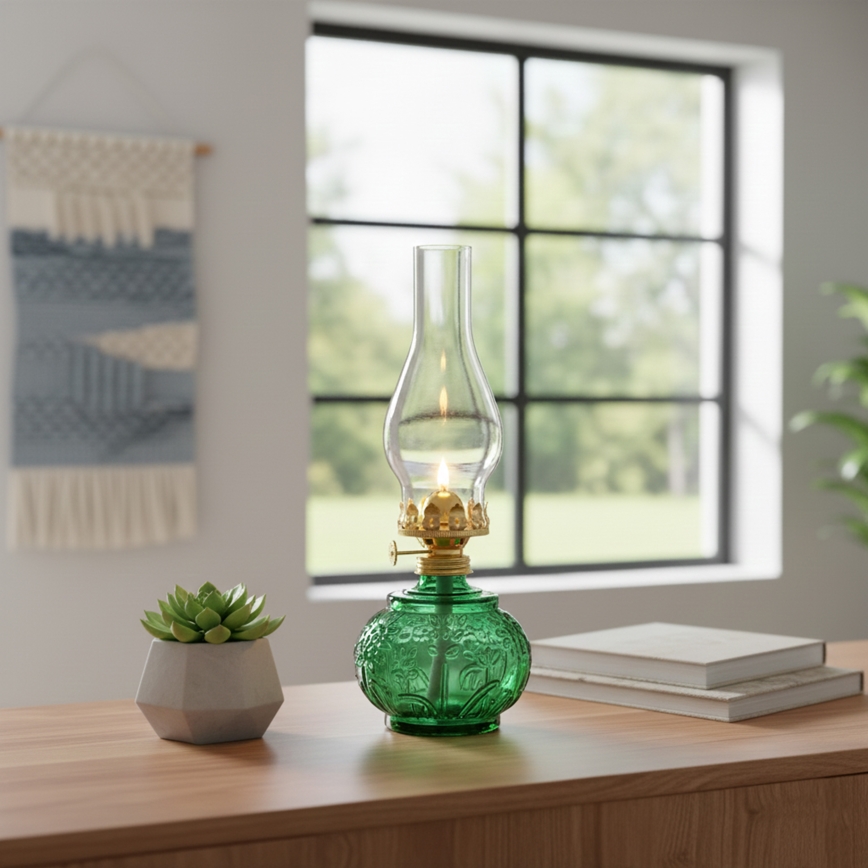 Brilagi - Lampe à pétrole MERLIN verte