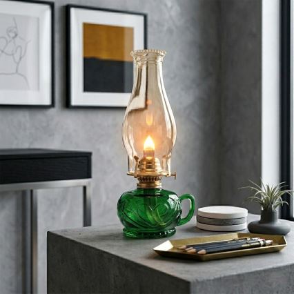 BRILAGI - Lampe à pétrole MERLIN verte