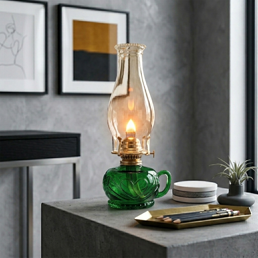 BRILAGI - Lampe à pétrole MERLIN verte
