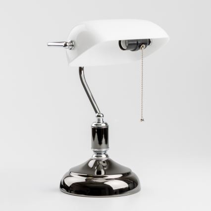 Brilagi - Lampe de bureau BANK OFFICE 1xE27/60W/230V noire/argentée/blanche