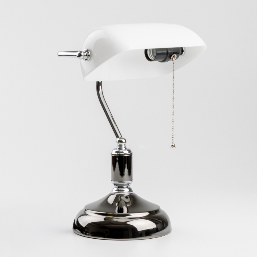 Brilagi - Lampe de bureau BANK OFFICE 1xE27/60W/230V noire/argentée/blanche