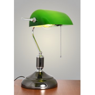 Brilagi - Lampe de bureau BANK OFFICE 1xE27/60W/230V noire/argentée/verte