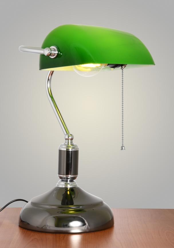 Brilagi - Lampe de bureau BANK OFFICE 1xE27/60W/230V noire/argentée/verte