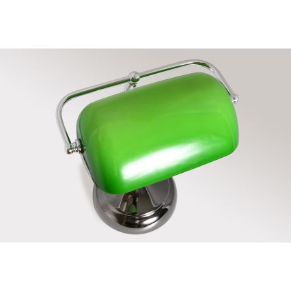 Brilagi - Lampe de bureau BANK OFFICE 1xE27/60W/230V noire/argentée/verte