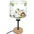 Brilagi - Lampe de bureau pour enfants BOBO WOOD 1xE27/25W/230V chêne/noir/blanc/vert/jungle