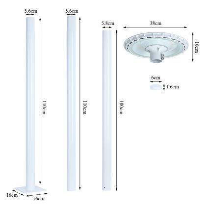 Brilagi - Lampe de rue LED extérieure URBANSPARK LED/120W/230V blanche IP65