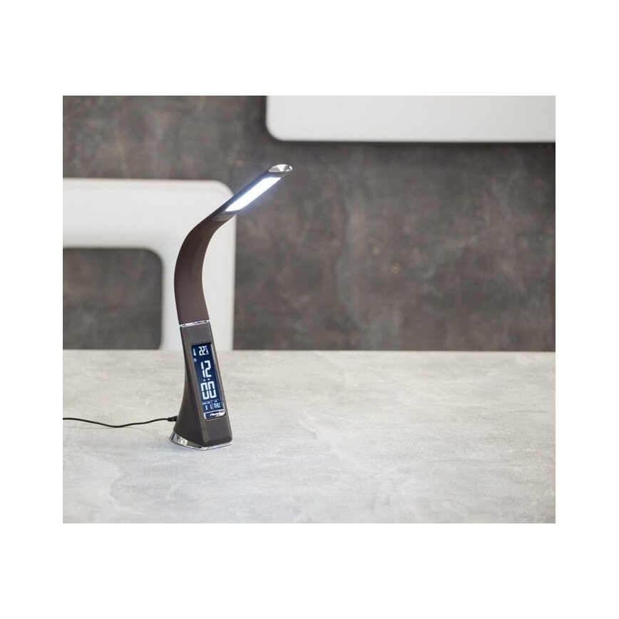 Brilagi - Lampe de table à intensité variable avec écran PELLE LED/7W/230V marron