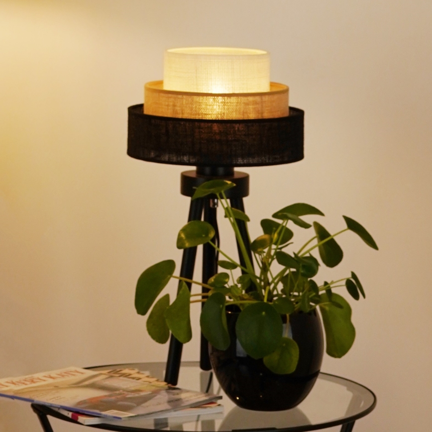 Brilagi - Lampe de table ASPEN LUNETA 1xE27/15W/230V noir/beige/crème