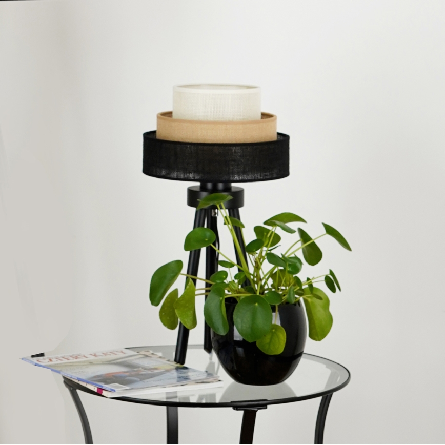 Brilagi - Lampe de table ASPEN LUNETA 1xE27/15W/230V noir/beige/crème