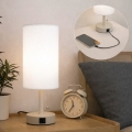 Brilagi - Lampe de table avec port USB TABLON 1xE27/25W/230V beige/blanc