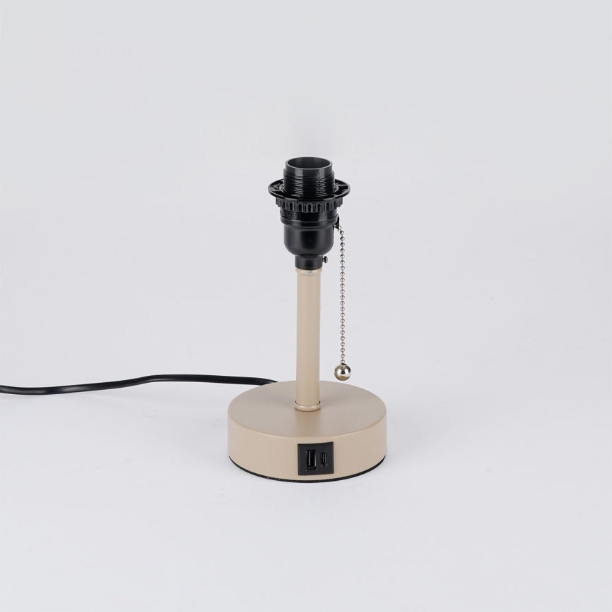 Brilagi - Lampe de table avec port USB TABLON 1xE27/25W/230V beige