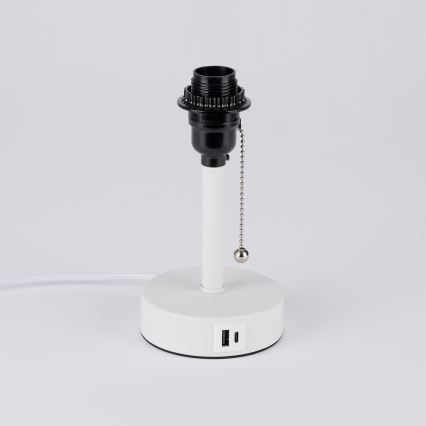 Brilagi - Lampe de table avec port USB TABLON 1xE27/25W/230V blanc/noir