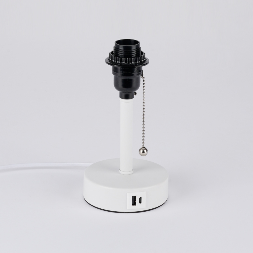 Brilagi - Lampe de table avec port USB TABLON 1xE27/25W/230V blanc/noir