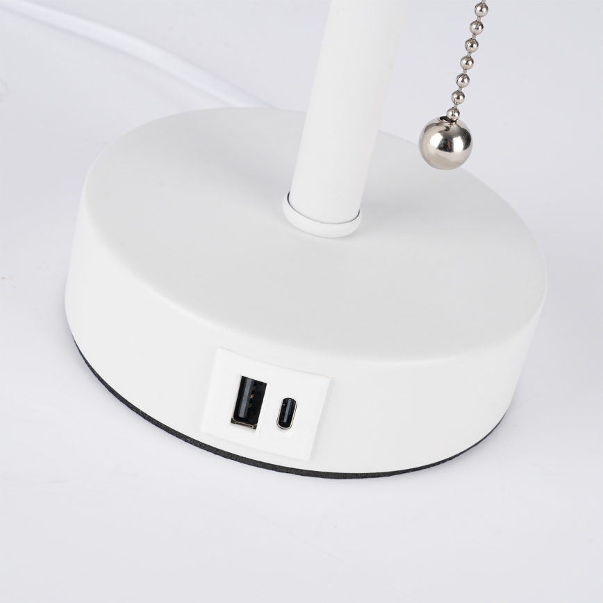 Brilagi - Lampe de table avec port USB TABLON 1xE27/25W/230V blanche