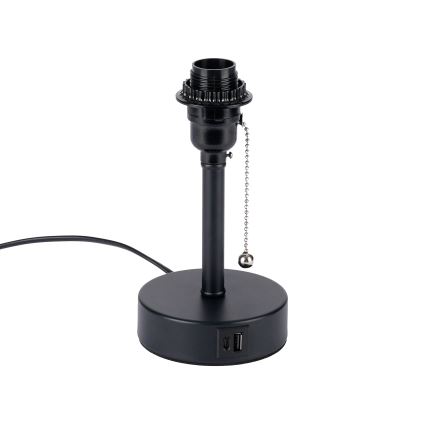Brilagi - Lampe de table avec port USB TABLON 1xE27/25W/230V noire/beige