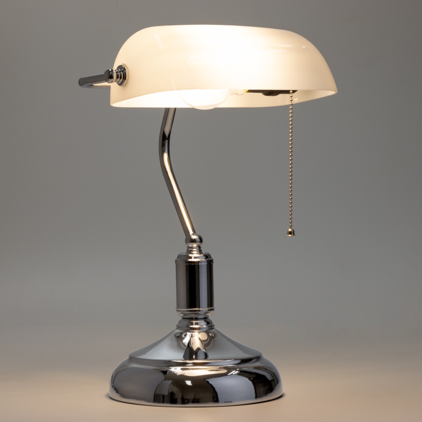 Brilagi - Lampe de table BANK OFFICE 1xE27/60W/230V chrome brillant/blanc
