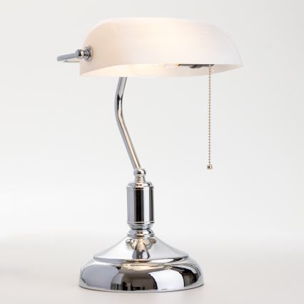 Brilagi - Lampe de table BANK OFFICE 1xE27/60W/230V chrome brillant/blanc