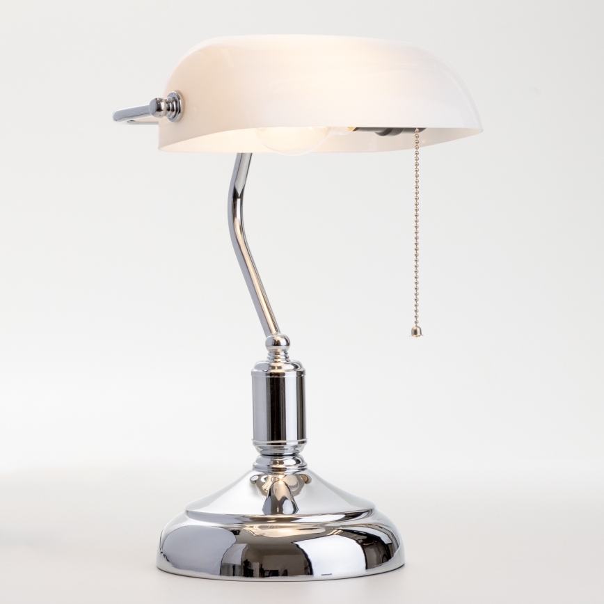 Brilagi - Lampe de table BANK OFFICE 1xE27/60W/230V chrome brillant/blanc