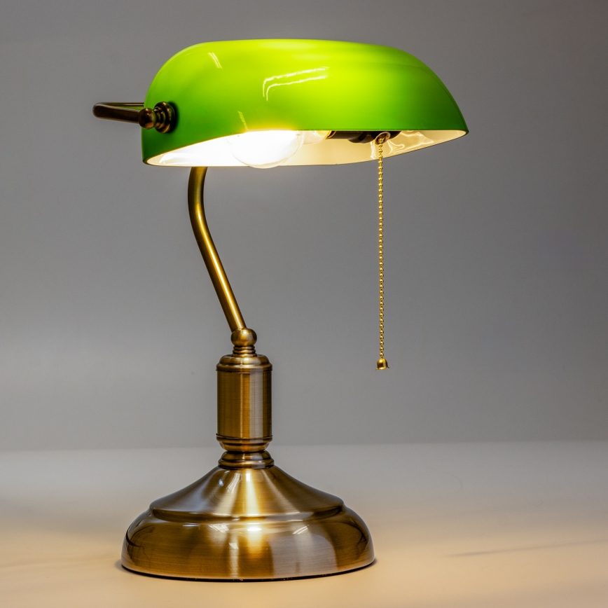 Brilagi - Lampe de table BANK OFFICE 1xE27/60W/230V laiton/vert