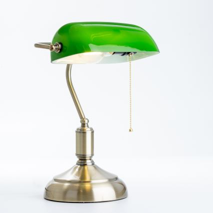 Brilagi - Lampe de table BANK OFFICE 1xE27/60W/230V laiton/vert