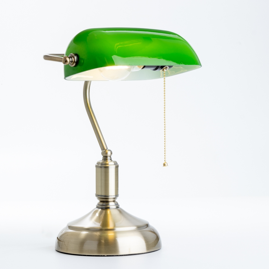 Brilagi - Lampe de table BANK OFFICE 1xE27/60W/230V laiton/vert