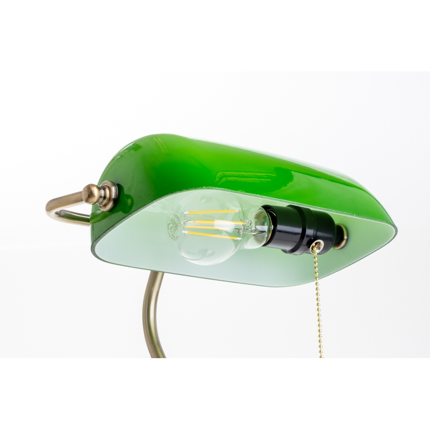 Brilagi - Lampe de table BANK OFFICE 1xE27/60W/230V laiton/vert