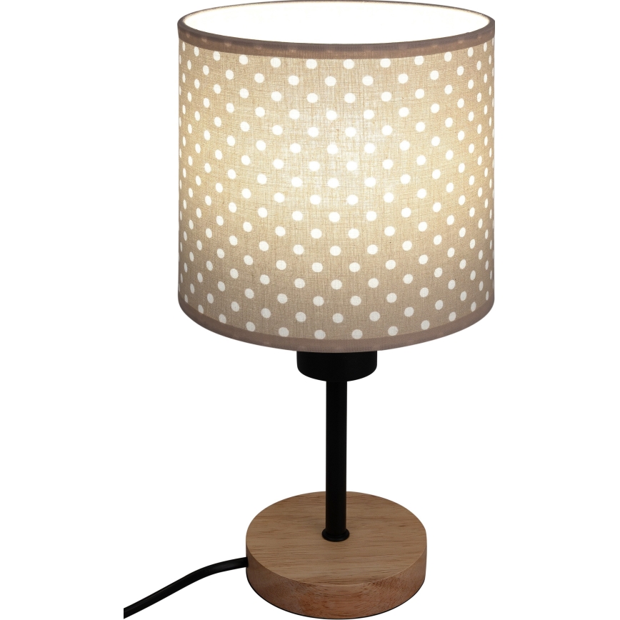 Brilagi - Lampe de table pour enfants BOBO WOOD 1xE27/25W/230V chêne/noir/beige/à pois