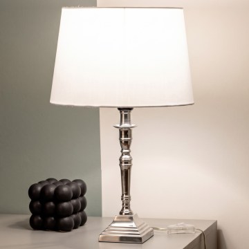 BRILAGI - Lampe de table CERIA 1xE27/60W/230V Ø 30 cm argent/blanc