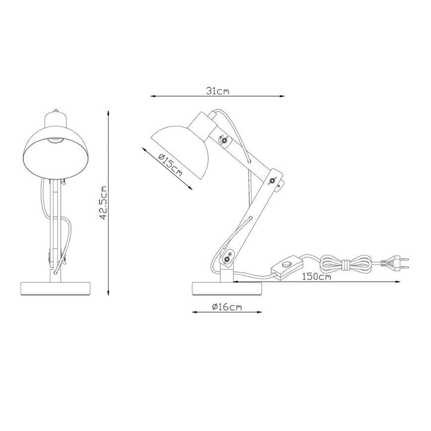 Brilagi - Lampe de table FOCUS 1xE27/40W/230V noire
