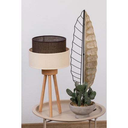 Brilagi - Lampe de table LED BOHO STYLE 1xE27/15W/230V crème/marron