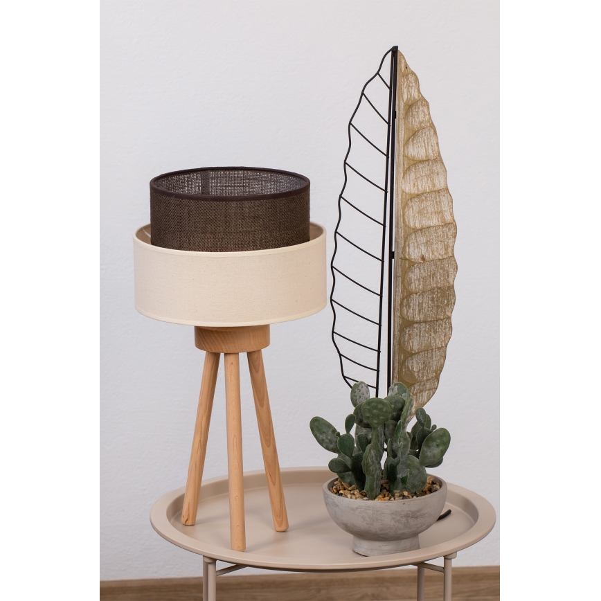 Brilagi - Lampe de table LED BOHO STYLE 1xE27/15W/230V crème/marron