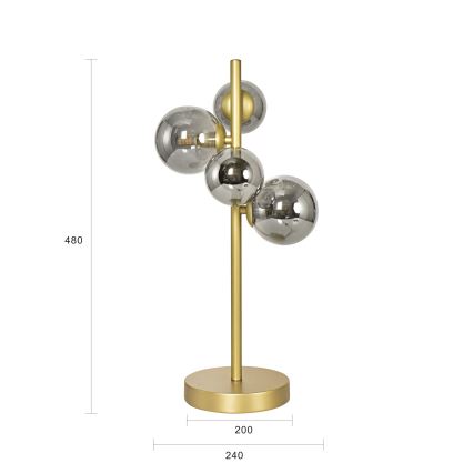 Brilagi - Lampe de table LED MILLA 4xG9/3W/230V doré/fumé