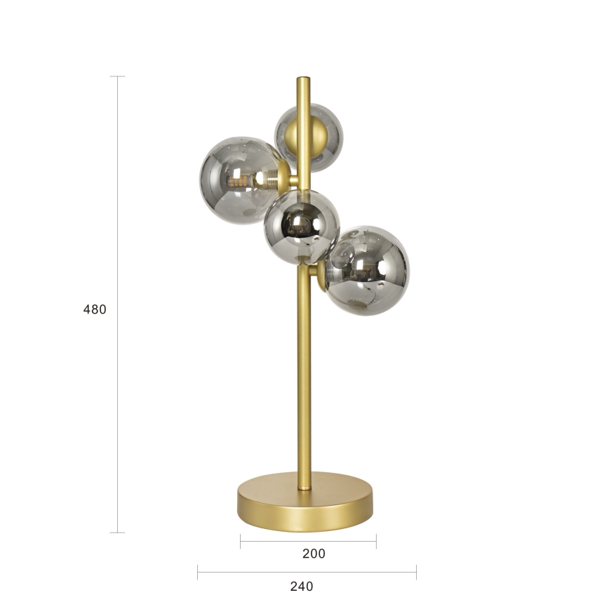 Brilagi - Lampe de table LED MILLA 4xG9/3W/230V doré/fumé