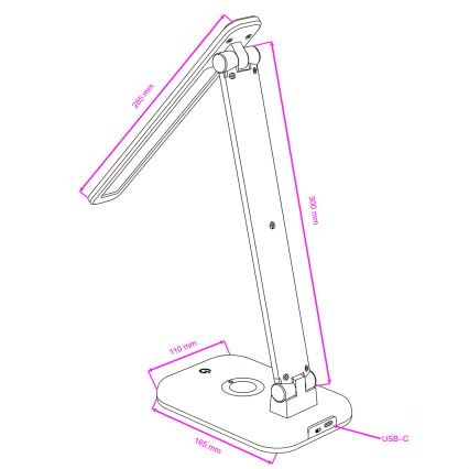 Brilagi - Lampe de table LED RGBW dimmable MODO LED/7W/5V 3000/4000/6500K noire