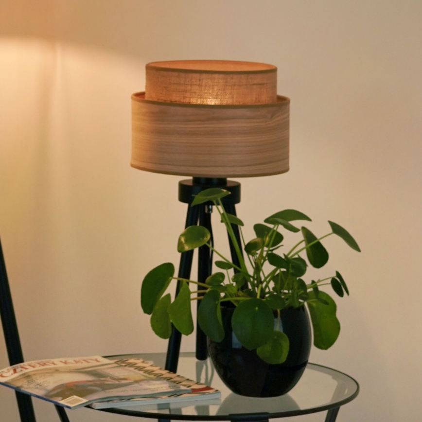 Brilagi - Lampe de table MONTANA BOHO 1xE27/15W/230V marron/noir