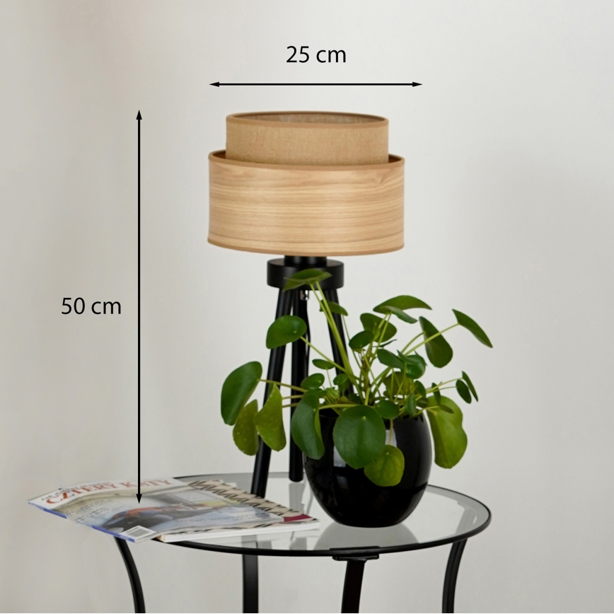 Brilagi - Lampe de table MONTANA BOHO 1xE27/15W/230V marron/noir