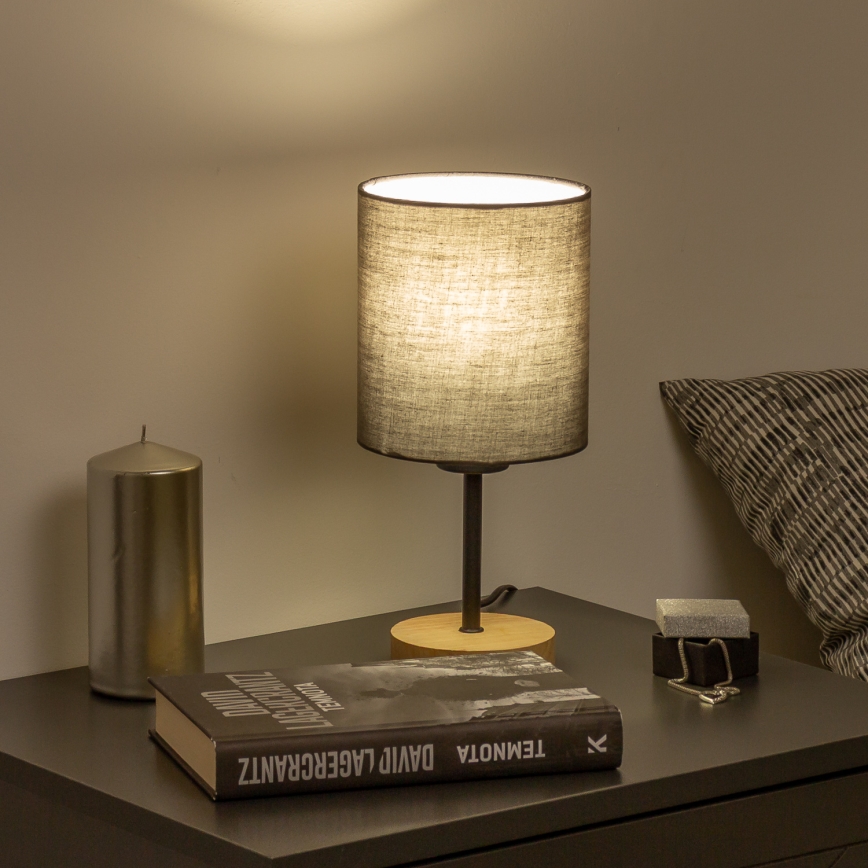 Brilagi - Lampe de table NUBILA WOOD 1xE27/25W/230V chêne/anthracite