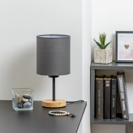 Brilagi - Lampe de table NUBILA WOOD 1xE27/25W/230V chêne/anthracite