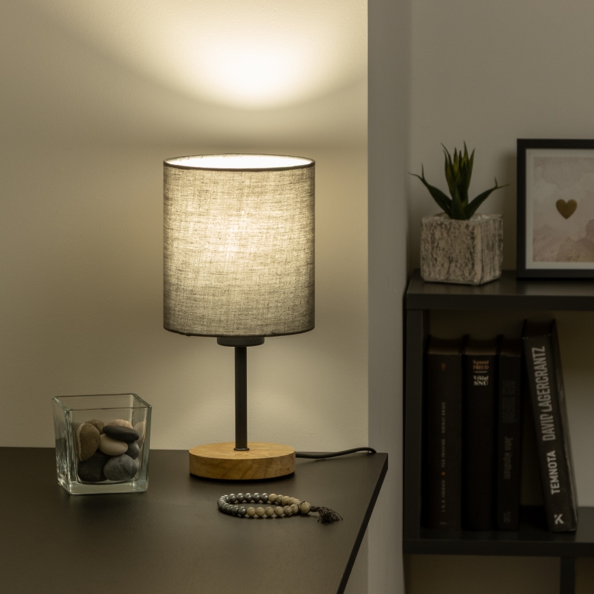 Brilagi - Lampe de table NUBILA WOOD 1xE27/25W/230V chêne/anthracite