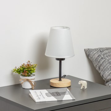 Brilagi - Lampe de table NUBILA WOOD 1xE27/25W/230V chêne/blanc