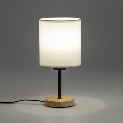 Brilagi - Lampe de table NUBILA WOOD 1xE27/25W/230V chêne/blanc