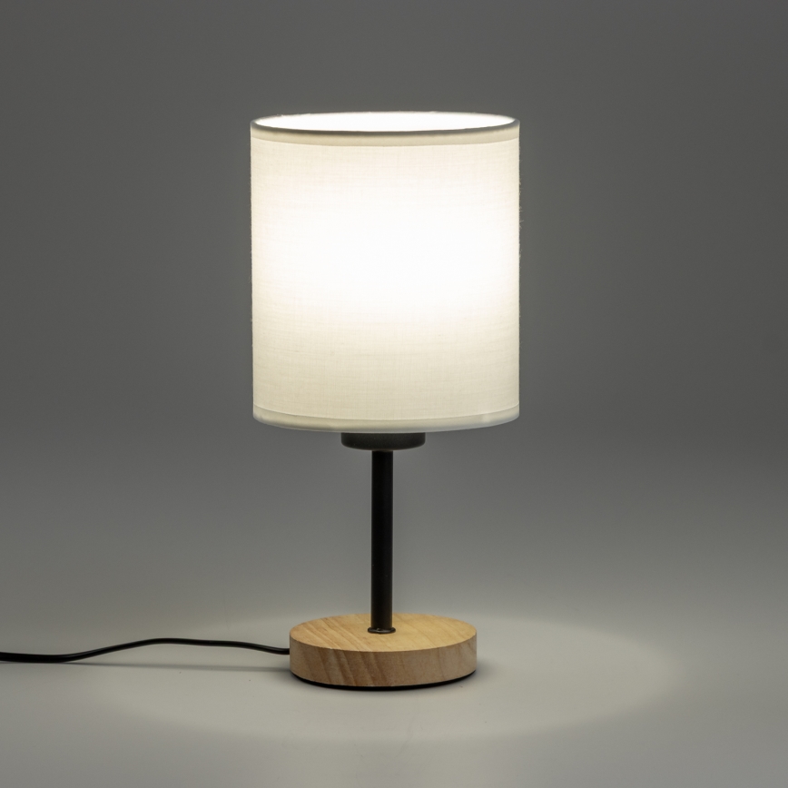 Brilagi - Lampe de table NUBILA WOOD 1xE27/25W/230V chêne/blanc