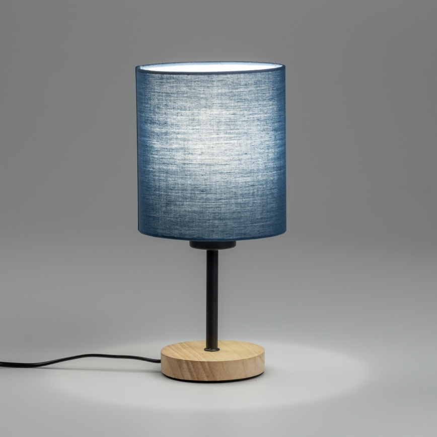 Brilagi - Lampe de table NUBILA WOOD 1xE27/25W/230V chêne/bleu foncé